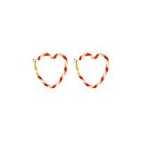 Fashion Contrast Color Heart-shaped Earrings main image 1