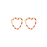 Fashion Contrast Color Heart-shaped Earrings main image 2