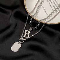 Fashion Metal Letter Double-layer Necklace main image 5