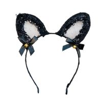 B114-3 Pointed Cat Ear Headband Lace Dot Mesh With Bell Bow Headband Selling Cute Hair Accessories main image 3