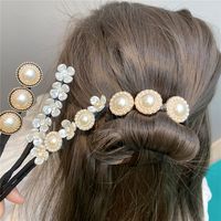 Korean Pearl Flower Wire Coil Hair Rope main image 1
