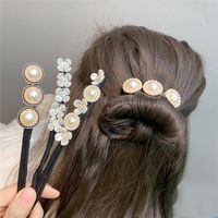 Korean Pearl Flower Wire Coil Hair Rope main image 6