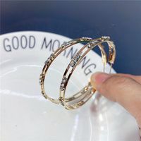 Fashion Diamond-studded Golden Big Circle Earrings main image 6