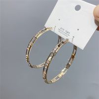 Fashion Diamond-studded Golden Big Circle Earrings main image 5