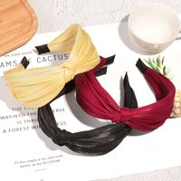 Korean Solid Color Bright Silk Knotted Hairband main image 6
