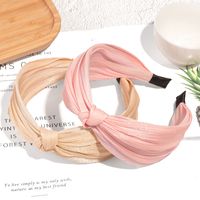 Korean Solid Color Bright Silk Knotted Hairband main image 5