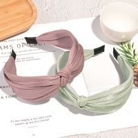 Korean Solid Color Bright Silk Knotted Hairband main image 4