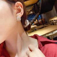 Korean Sun Flower Rhinestone Alloy Earrings Wholesale main image 3