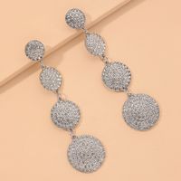 Fashion Full Rhinestone Circle Long Earrings main image 1