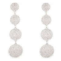 Fashion Full Rhinestone Circle Long Earrings main image 6