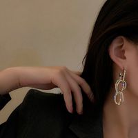 Fashion Multi-layer Geometric Inlaid Rhinestone Earrings main image 3