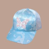 Korean Sequined Butterfly Blue Peaked Cap main image 1