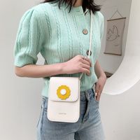 Fashion Sun Flower Contrast Color Messenger Shoulder Bag sku image 1