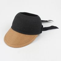 Fashion Contrast Color Bow Empty Top Straw Hat sku image 3