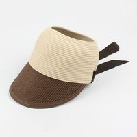 Fashion Contrast Color Bow Empty Top Straw Hat sku image 4