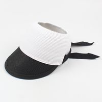 Fashion Contrast Color Bow Empty Top Straw Hat sku image 5