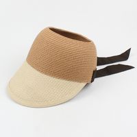 Fashion Contrast Color Bow Empty Top Straw Hat sku image 6
