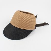 Fashion Contrast Color Bow Empty Top Straw Hat sku image 7