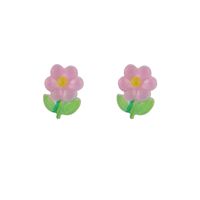 Boucles D&#39;oreilles Fleurs En Résine Coréenne En Gros main image 3