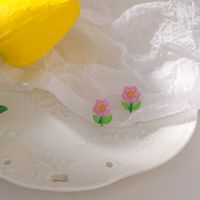Korean Resin Flower Earrings Wholesale sku image 1