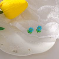 Korean Resin Flower Earrings Wholesale sku image 3