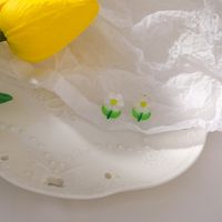 Korean Resin Flower Earrings Wholesale sku image 4