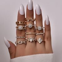 Fashion Geometric Full Diamond Women's Ring Set main image 1