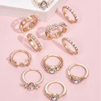 Fashion Geometric Full Diamond Women's Ring Set main image 3