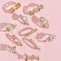 Fashion Geometric Full Diamond Women's Ring Set main image 5