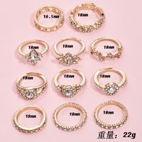 Fashion Geometric Full Diamond Women's Ring Set main image 6