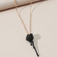Korean Rose Flower Alloy Necklace Wholesale main image 4