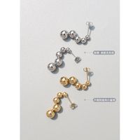Simple Special-shaped Small Steel Ball Titanium Steel Earrings main image 5