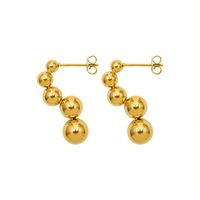 Simple Special-shaped Small Steel Ball Titanium Steel Earrings main image 3