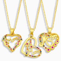Fashion Heart-shape Letter Mom Copper Necklace main image 1
