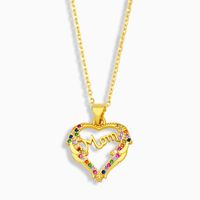 Fashion Heart-shape Letter Mom Copper Necklace main image 3