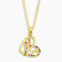 Fashion Heart-shape Letter Mom Copper Necklace main image 4