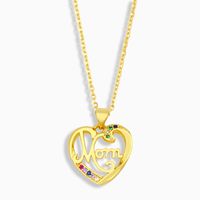 Fashion Heart-shape Letter Mom Copper Necklace main image 6