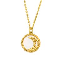 Fashion Moon Star Copper Zircon Necklace Wholesale main image 4