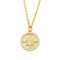 Fashion Moon Star Copper Zircon Necklace Wholesale main image 5