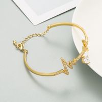 Fashion Heart-shaped Zircon Copper Bracelet Wholesale main image 4