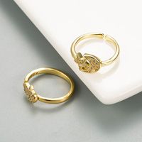 Fashion Copper Micro-inlaid Open Palm Moon Ring main image 1