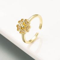 Creative Bowknot Flower-shaped Open Copper Ring main image 4