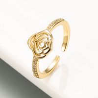 Korean Creative New Copper Rose Open Ring main image 5