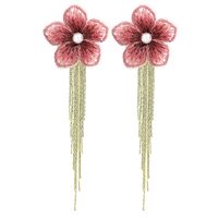 Korean Mesh Fabric Flower Earrings main image 1