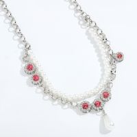 Korea Double-layer Alloy Pearl Necklace main image 5