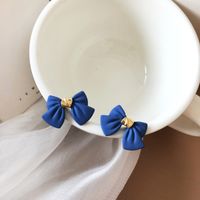 Simple Blue Bow Alloy Earrings Wholesale main image 1