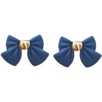 Simple Blue Bow Alloy Earrings Wholesale main image 3