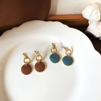 Simple Round Oil Drop Alloy Earrings Wholesale main image 1