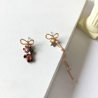 Cartoon Bear Pearl Tassel Earrings main image 5