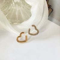 Fashion Heart-shape Diamond Alloy Earrings Wholesale main image 5